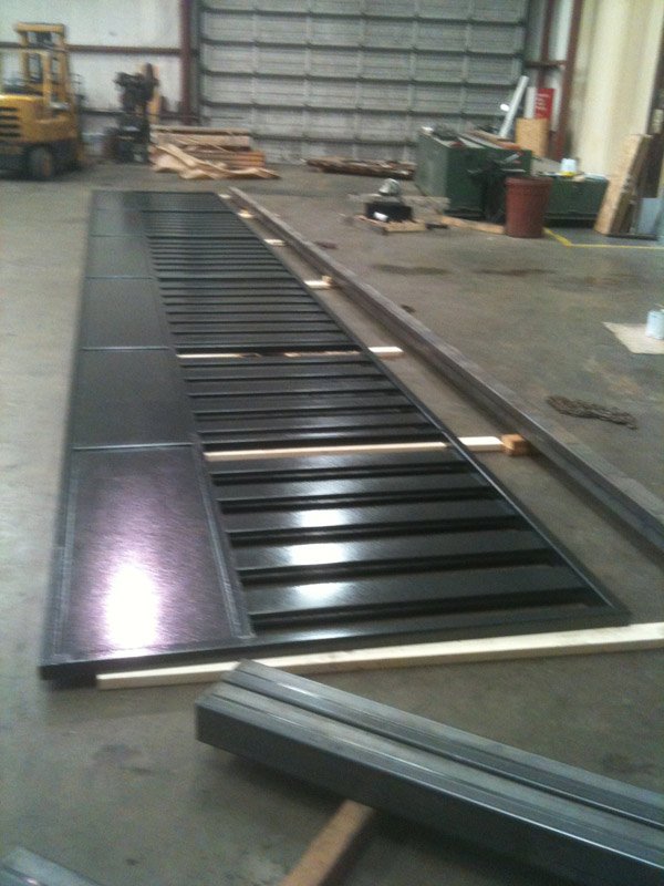 manufactured metal fence on the floor